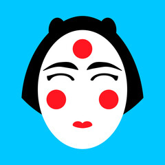 Korean Traditional Mask. Andong Hahoe Mask. Wooden Hahoe mask. Hahoetal. Traditional ritual mask. Vector illustration