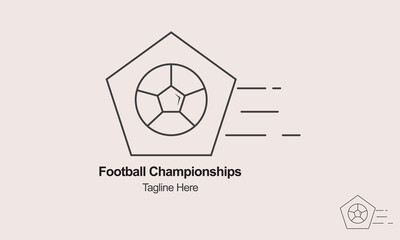 Fototapeta premium Football Championship Line Art Logo Design Template.