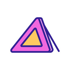 triangle alert car accessory icon vector. triangle alert car accessory sign. isolated color symbol illustration