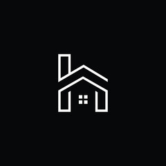 Logo design of H HH in vector logo for construction, home, real estate, building, property. Minimal awesome trendy professional logo design template on black background.