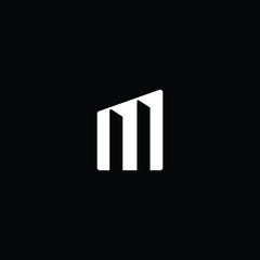 Logo design of M MM in vector logo for construction, home, real estate, building, property. Minimal awesome trendy professional logo design template on black background.