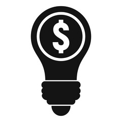 Finance idea bulb icon. Simple illustration of finance idea bulb vector icon for web design isolated on white background