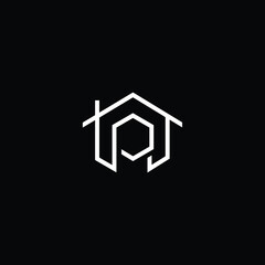 Logo design of P PP in vector logo for construction, home, real estate, building, property. Minimal awesome trendy professional logo design template on black background.