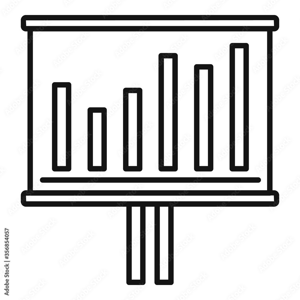 Poster graph chart office banner icon. outline graph chart office banner vector icon for web design isolate