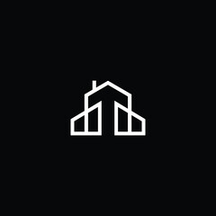 Logo design of M MM in vector logo for construction, home, real estate, building, property. Minimal awesome trendy professional logo design template on black background.