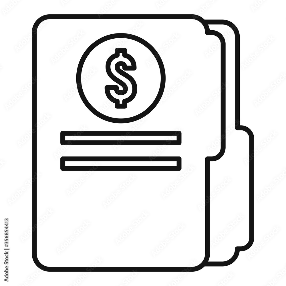 Poster finance folder icon. outline finance folder vector icon for web design isolated on white background