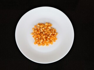 Corn kernel in white background