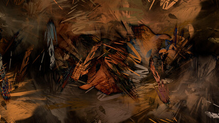 Abstract textured painting landscape