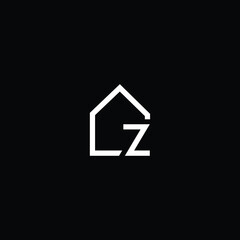 Logo design of Z ZZ in vector logo for construction, home, real estate, building, property. Minimal awesome trendy professional logo design template on black background.