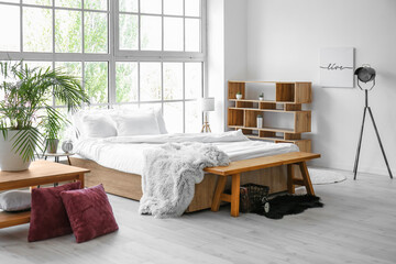 Stylish interior of modern bedroom