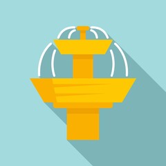 Golden drinking fountain icon. Flat illustration of golden drinking fountain vector icon for web design