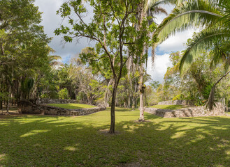 The ruins of the ancient Mayan city of Kohunlich, Quintana Roo, Mexico