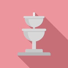 Bowl drinking fountain icon. Flat illustration of bowl drinking fountain vector icon for web design