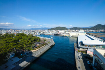 静岡県沼津市の水門からの景色