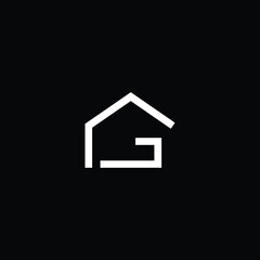 Logo design of G GG in vector logo for construction, home, real estate, building, property. Minimal awesome trendy professional logo design template on black background.