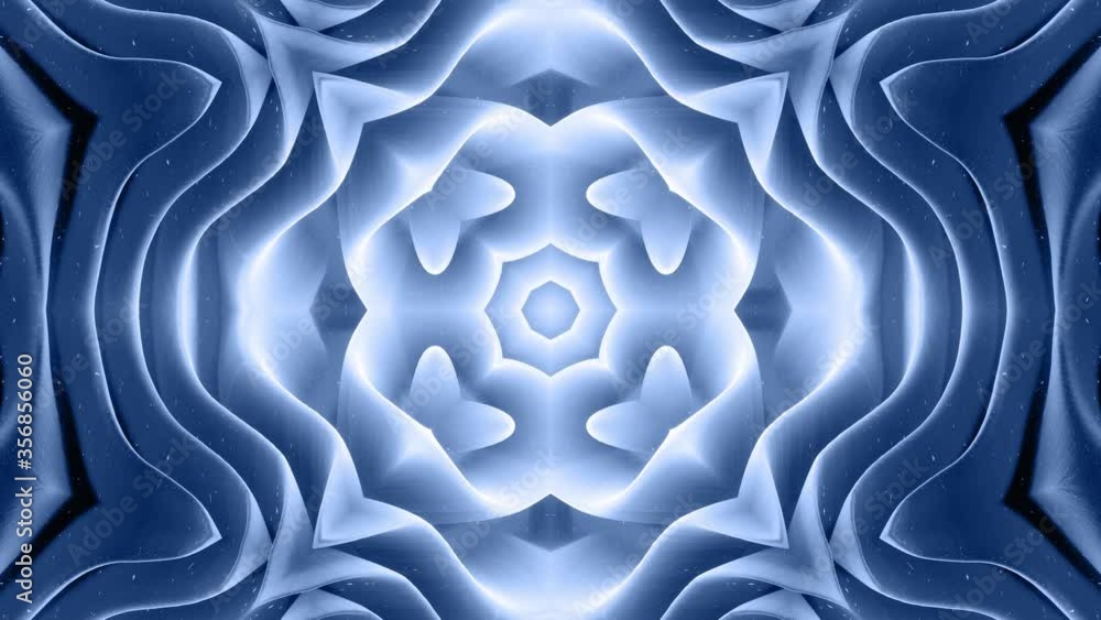 Aufkleber 3d abstract shape like star or flower, symmetrical structure of black blue velvet material intersper