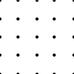 Abstract black dots on white background seamless pattern. Vector illustration