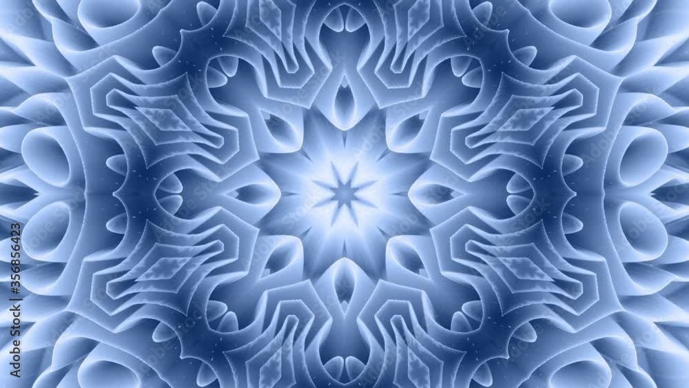 Aufkleber 3d abstract shape like star or flower, symmetrical structure of black blue velvet material intersper