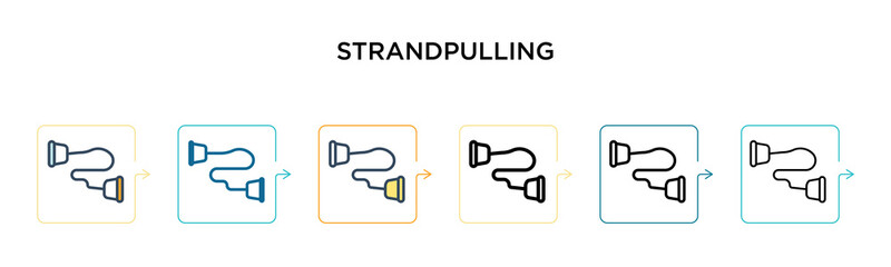Strandpulling vector icon in 6 different modern styles. Black, two colored strandpulling icons designed in filled, outline, line and stroke style. Vector illustration can be used for web, mobile, ui