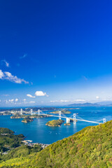 亀老山展望台より来島海峡大橋と瀬戸内海