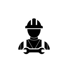 Constructor worker icon isolated on white background 