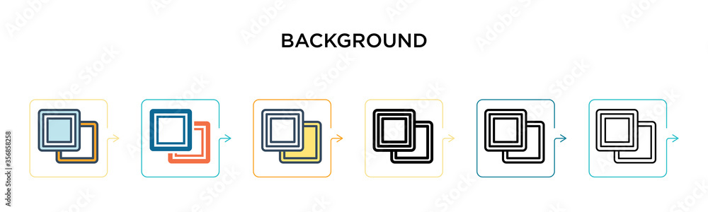 Poster background vector icon in 6 different modern styles. black, two colored background icons designed in