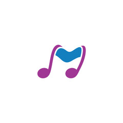 initial letter M logo and music design template