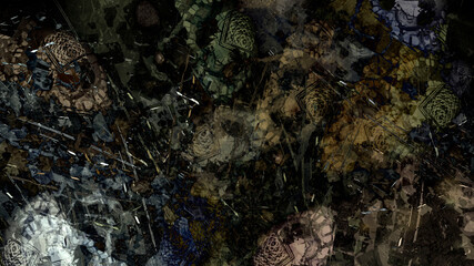 Abstract painting brush stroke texture rock nature geological underwater atmospheric landscape illustration background