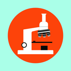 Simple microscope vector illustration in flat style, Vector design template. Modern design icon, symbol. Vector graphics illustration.