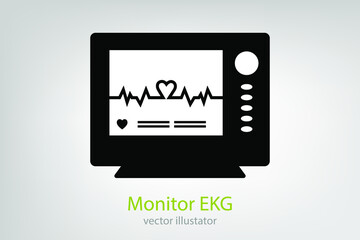 monitor screen from a health monitor, heart rate graph displays. Health care device graphic resources