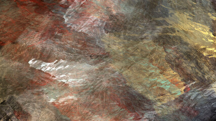Fototapeta na wymiar Abstract painting brush stroke texture rock nature geological underwater atmospheric landscape illustration background