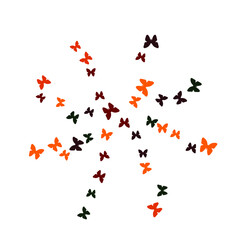 Summer Background with Colorful Butterflies. Simple Feminine Pattern for Card, Invitation, Print. Trendy Decoration with Beautiful Butterfly Silhouettes. Vector Background with Moth
