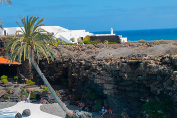  Cueva de los Verdes, Green Cave in Lanzarote. Canary Islands.  an amazing lava tube and tourist...