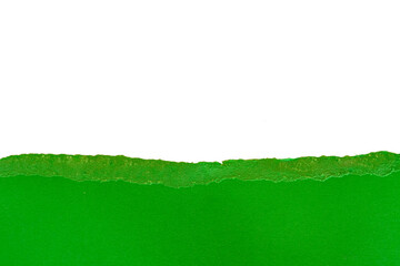 Green torn paper with white copy space.