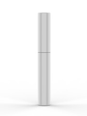 Blank Eyeliner mascara tube with box mockup isolated on white background front view. 3d render illustration.