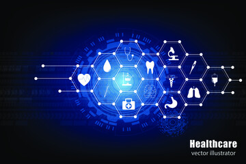 Health care and medical icon in innovation concept background design, vector illustrator
