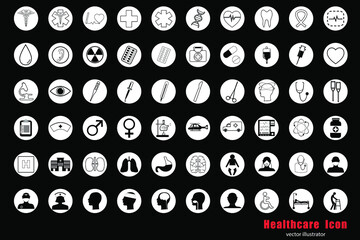 Simple Set of Healthcare and science related vector Icons. 