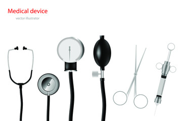 stethoscope on a white background