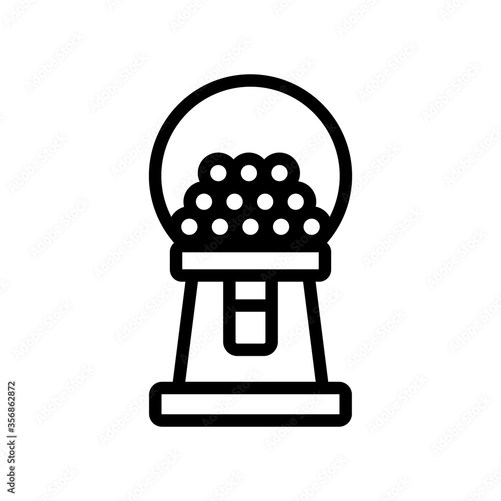 Poster bubble gums vending machine icon vector. bubble gums vending machine sign. isolated contour symbol i