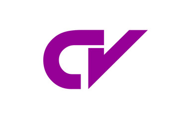 CV or VC Letter Initial Logo Design, Vector Template