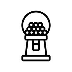bubble gums vending machine icon vector. bubble gums vending machine sign. isolated contour symbol illustration