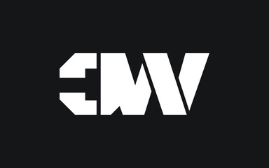 CW or WC Letter Initial Logo Design, Vector Template