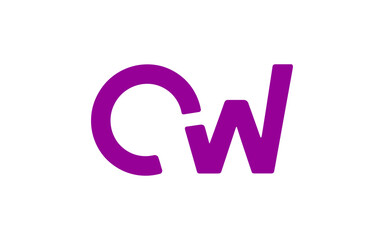 CW or WC Letter Initial Logo Design, Vector Template