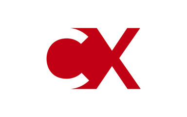 Obraz premium CX or XC Letter Initial Logo Design, Vector Template