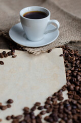 background for writing menus and recipes with coffee