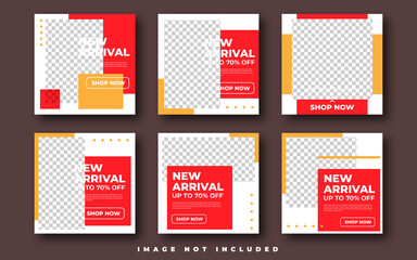 Fashion sale for social media feed template. Social media template vector illustration. Promotion banner template