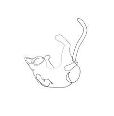 Cat. One Line Drawing. Minimalist Style. Vector Illustration.
