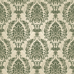 Seamless damask wallpaper. Seamless vintage pattern in Victorian style . Hand drawn floral pattern. Vector illustration.