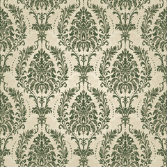 Seamless damask wallpaper. Seamless vintage pattern in Victorian style . Hand drawn floral pattern. Vector illustration.