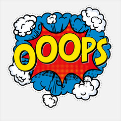 Opps. Pop art comic book text speech bubble